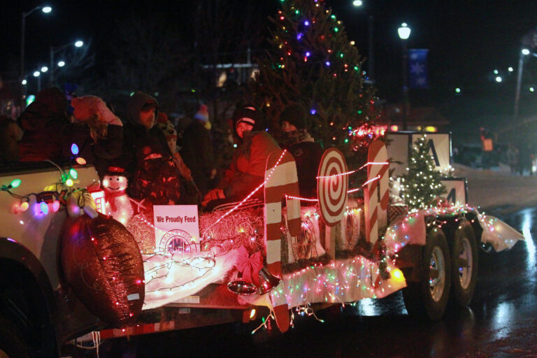 Holiday light parade entries dazzle downtown Houlton to celebrate the